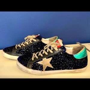 Golden Goose sneakers size 41, blue sparkle